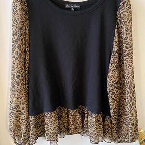 Kim and Cami black and leopard blouse-medium